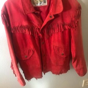 💃🏽 90’s Red Leather Suede Jacket